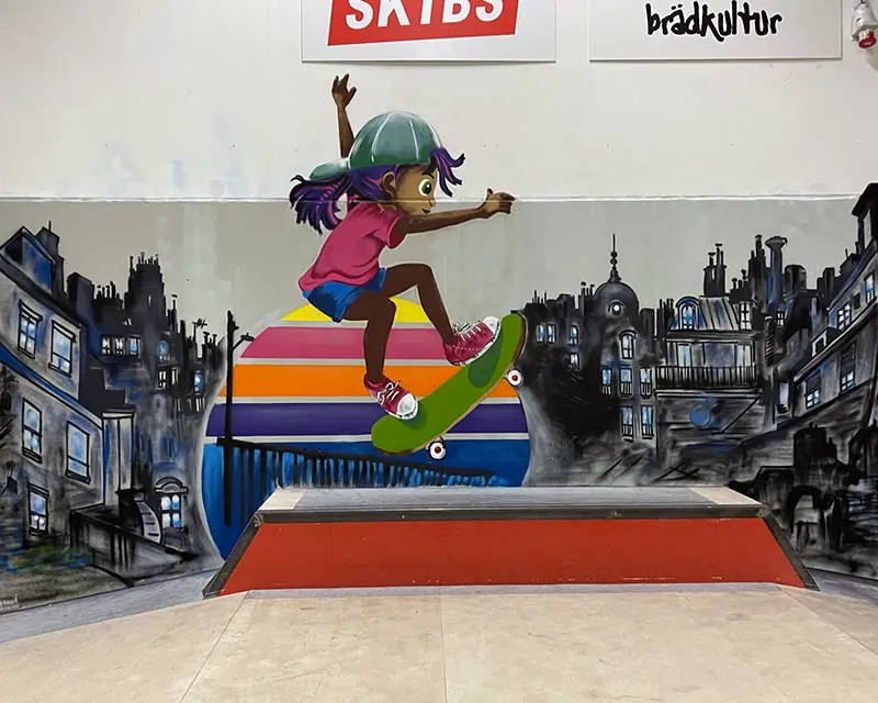 Decoration for Fryhuset Skatehall in Stockholm